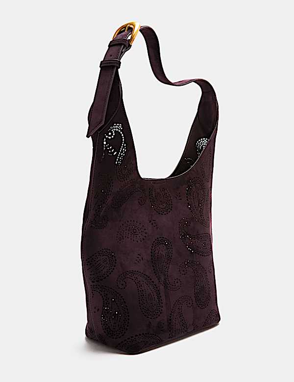 Laser Cut Top Handle Shoulder Bag - BE