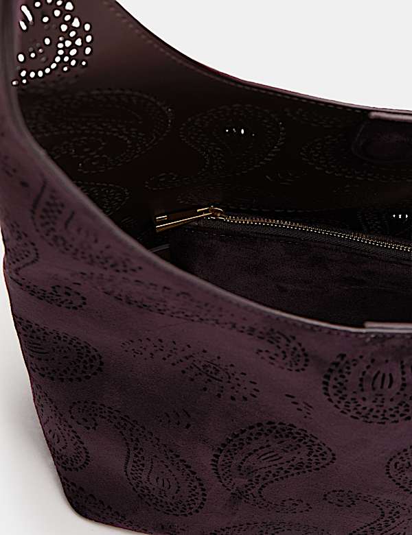 Laser Cut Top Handle Shoulder Bag - BE