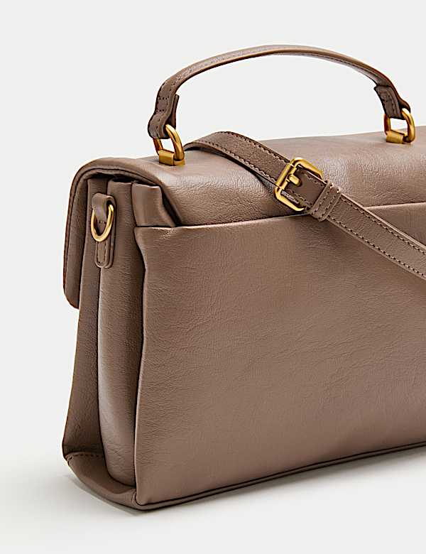 Faux Leather Puffy Cross Body Bag - NL