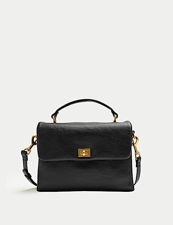 Faux Leather Puffy Cross Body Bag - LU