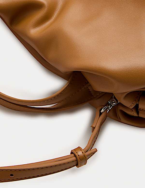 Faux Leather Slouchy Cross Body Bag - GR