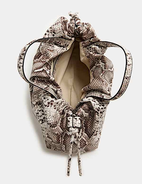 Bandolera amplia de piel sintética con tira - US