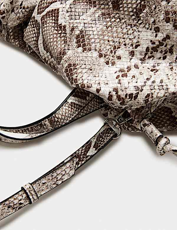 Faux Leather Slouchy Cross Body Bag - PL