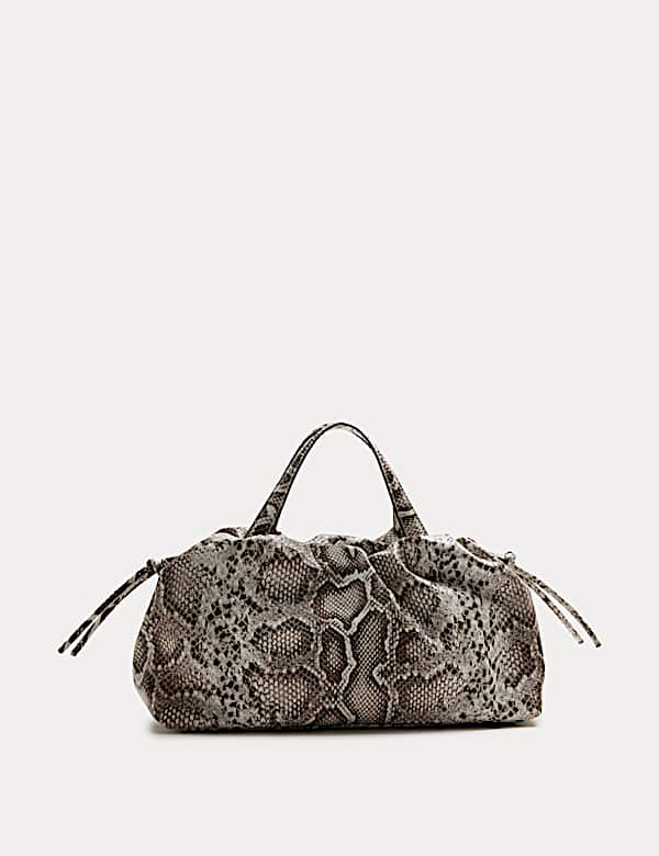 Bandolera amplia de piel sintética con tira - US