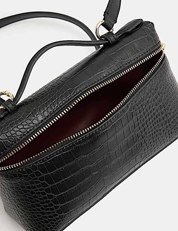 Croc Effect Vanity Cross Body Bag - AU