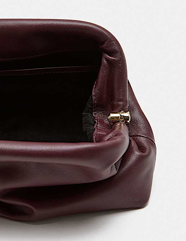 Leather Frame Clutch Bag - IL