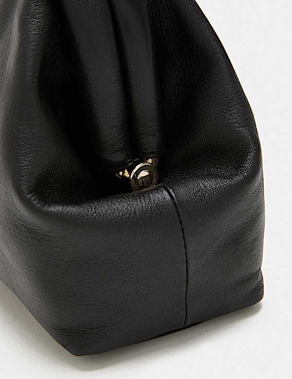 Leather Frame Clutch Bag - TW