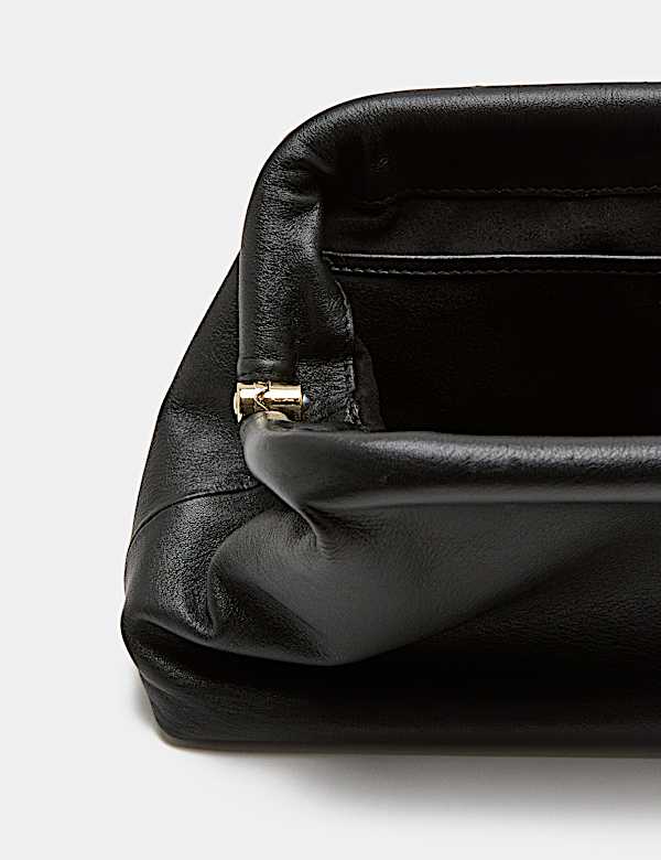 Leather Frame Clutch Bag - TW