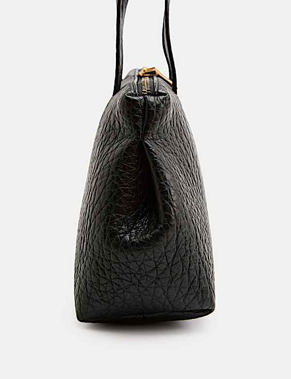 Textured Double Zip Grab Bowler Bag - JO