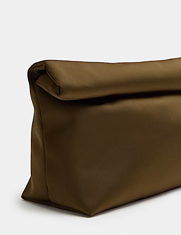 Satin Roll Clutch Bag - LT