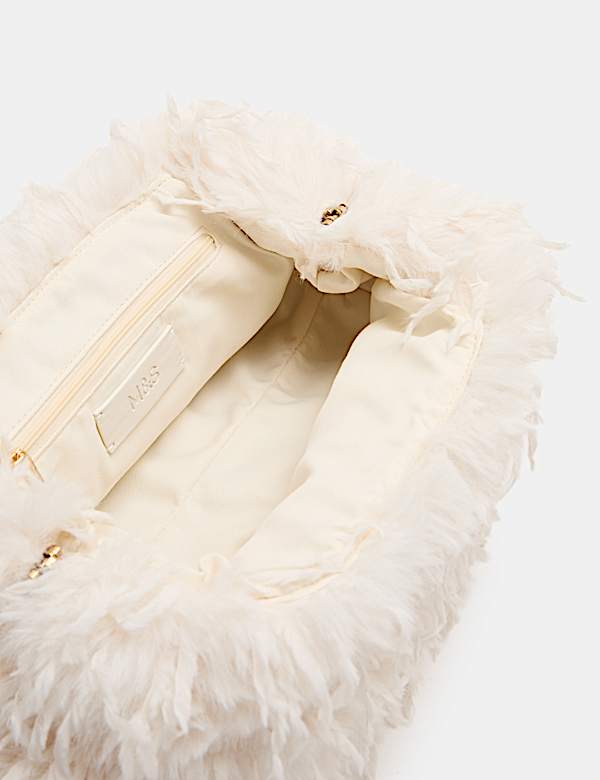 Clutch van imitatiebont met structuur - BE
