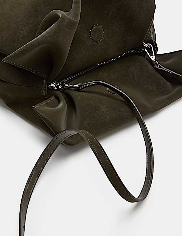 Faux Leather Drawstring Cross Body Bag - AU