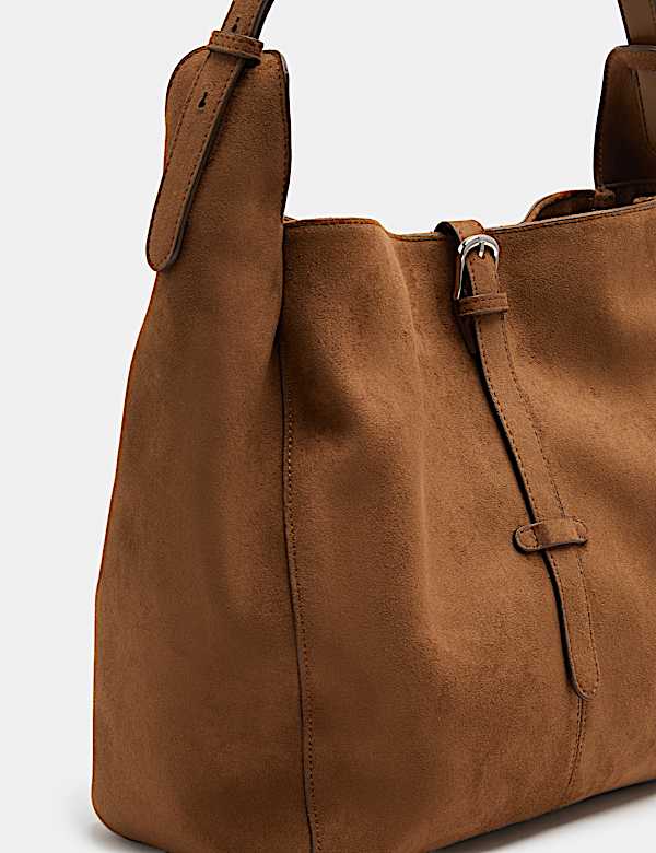 Buckle Detail Zip Shoulder Bag - JE
