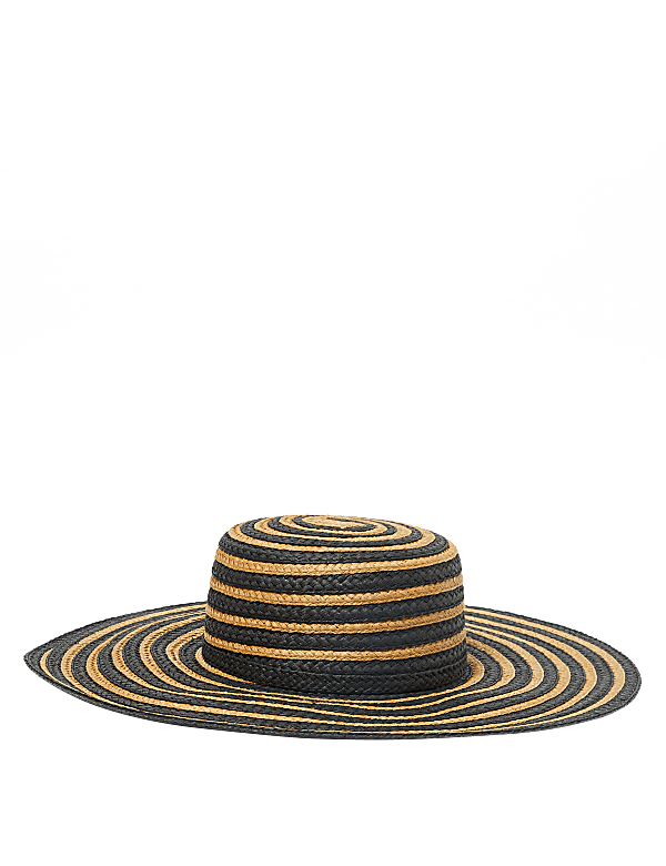 Striped Wide Brim Sun Hat