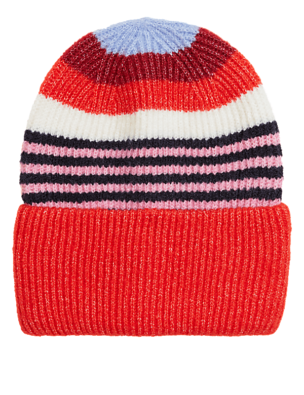 Knitted Rib Turn Up Beanie Hat