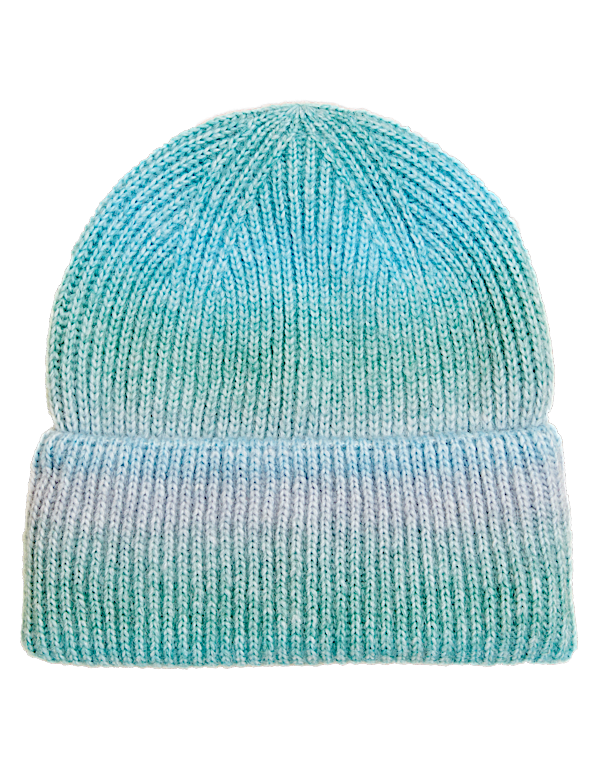 Knitted Rib Turn Up Beanie Hat