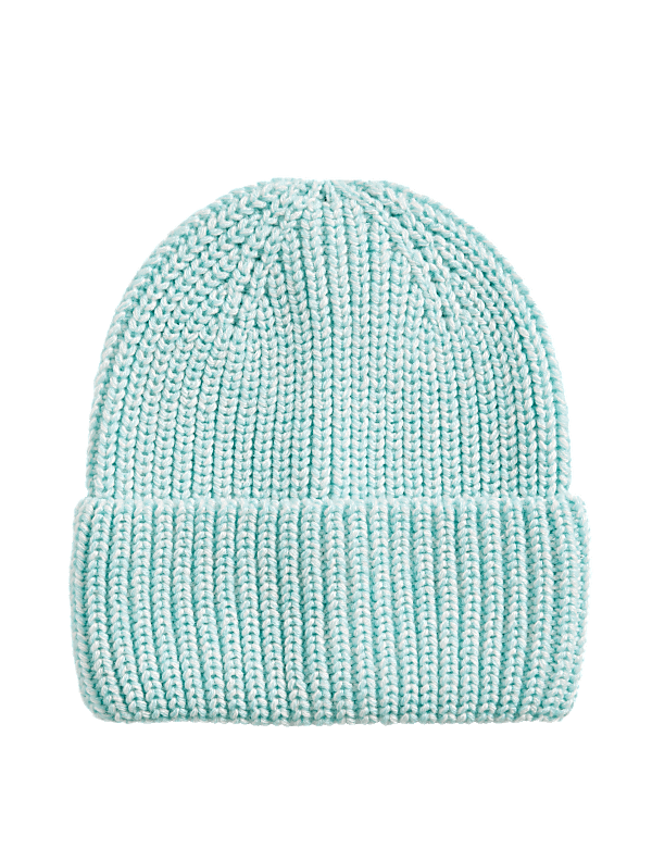 Knitted Chunky Turn Up Beanie Hat