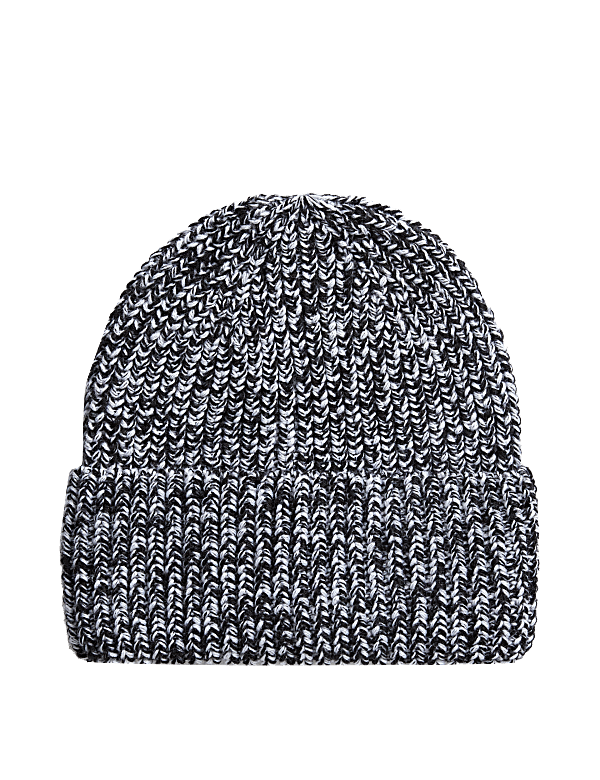 Knitted Chunky Turn Up Beanie Hat