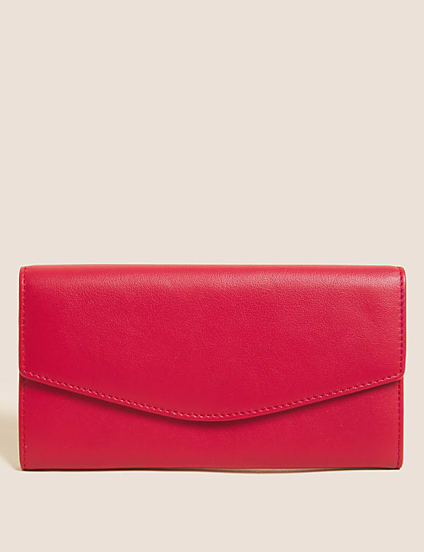Leather Croc Effect Large Foldover Purse