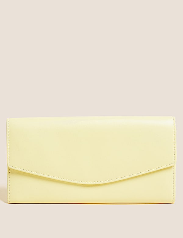 Leather Croc Effect Large Foldover Purse