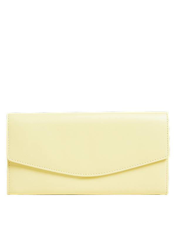 Leather Croc Effect Large Foldover Purse