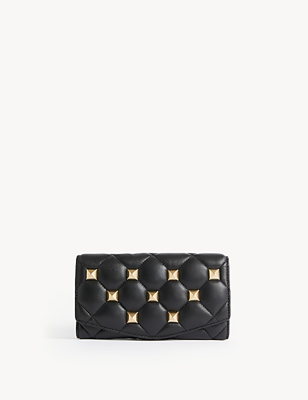 Leather Studded Foldover Purse