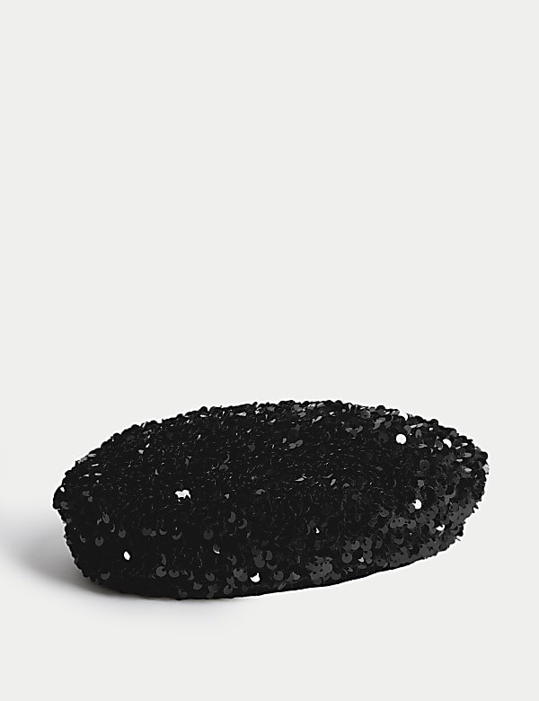 Sequin Beret Hat