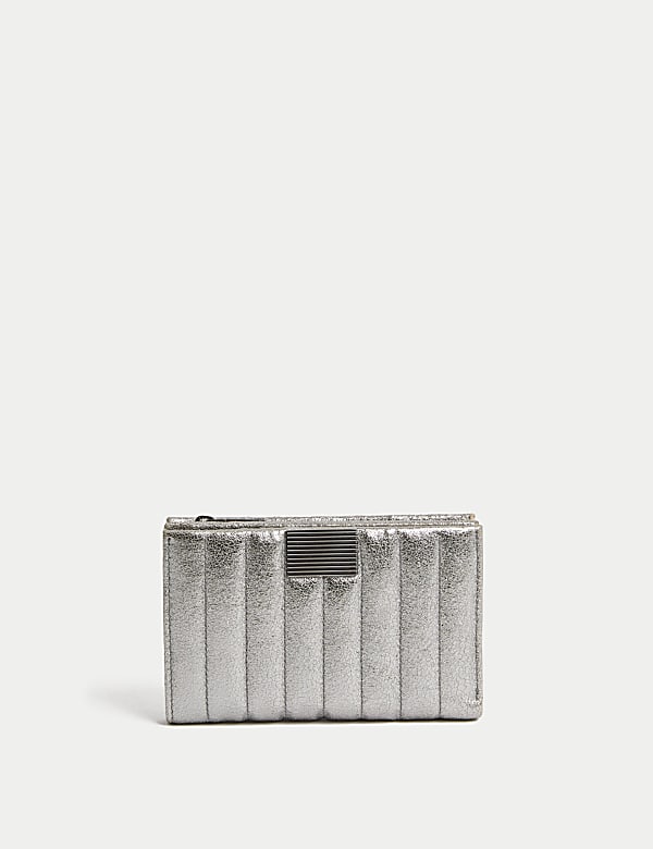 Leather Card Safe Purse METALLIC Purses M S DK