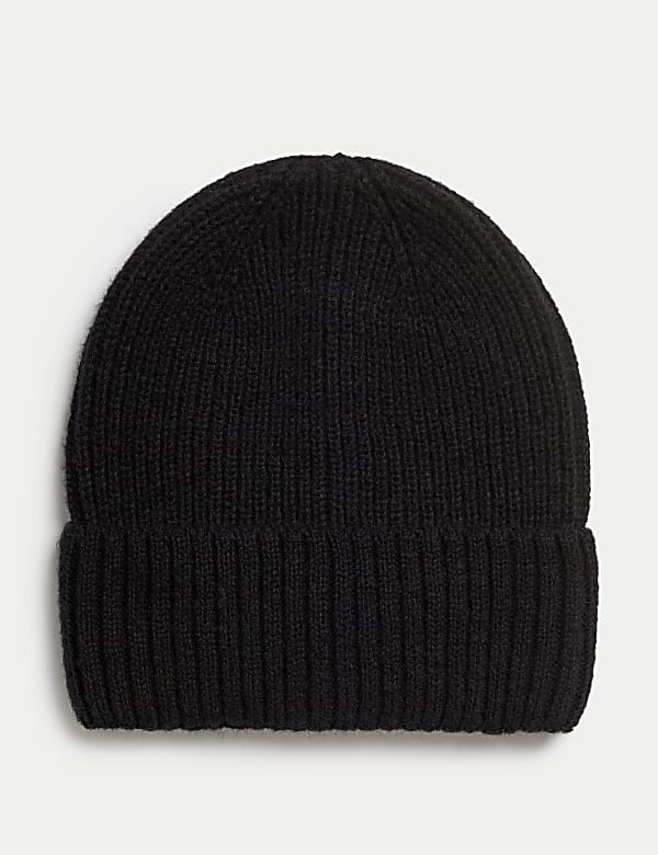 Knitted Beanie BLACK Hats M S GR