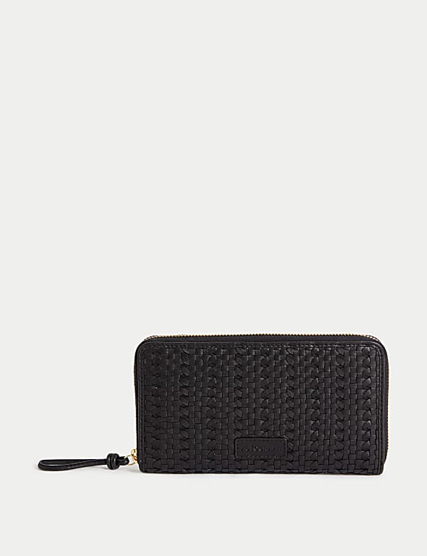 Woven Leather Purse BLACK Purses M S JE