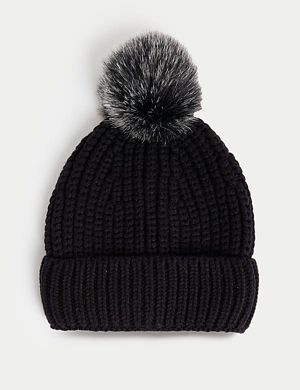 Bonnet beanie à pompon - BE