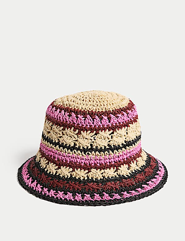 Straw Striped Bucket Hat - GR