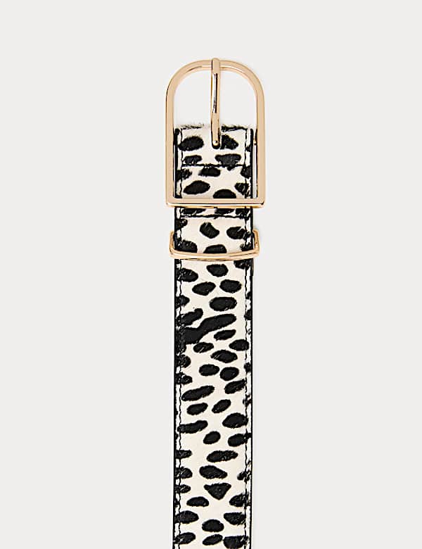 Leather Rich Animal Print Textured Belt - CY