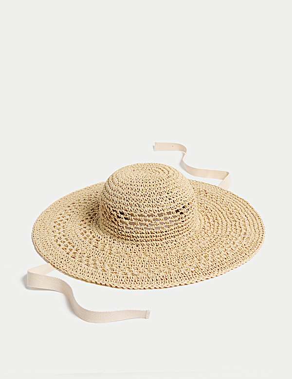 Wide Brim Open Weave Hat - CA