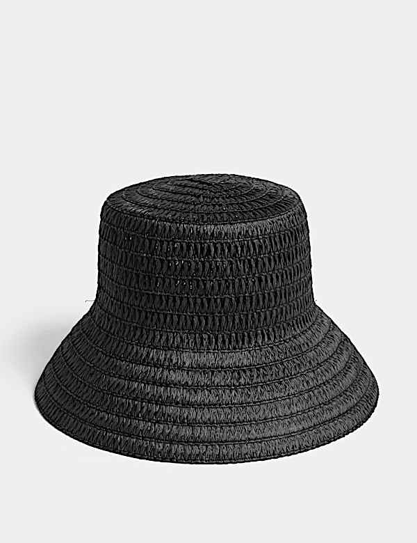 Braided Wide Brim Bucket Hat - FI