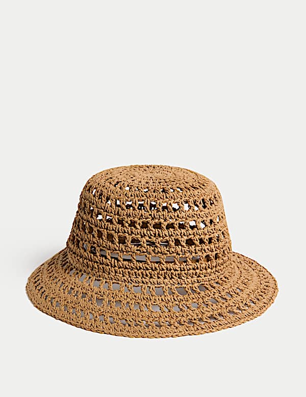 Straw Open Weave Bucket Hat - VN