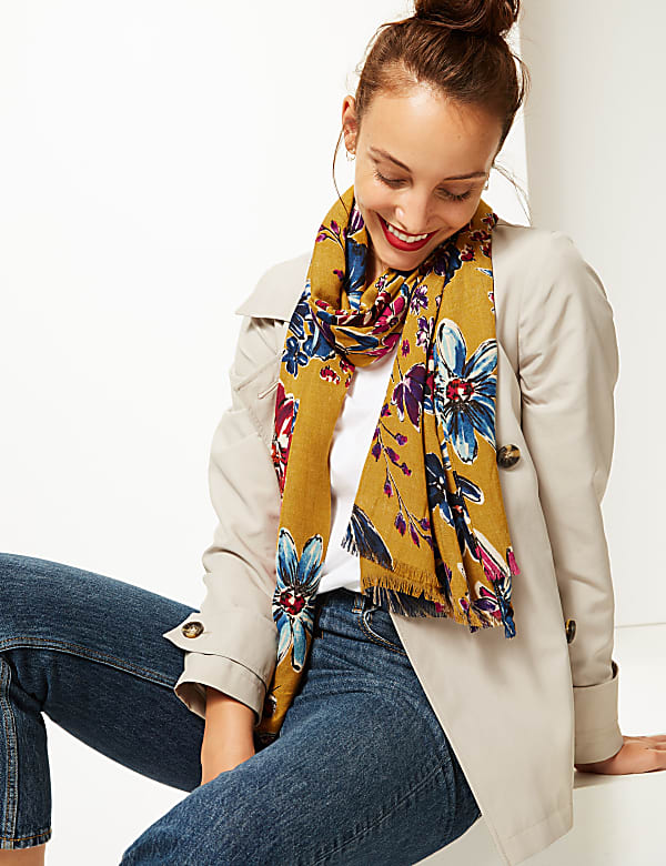 Floral Print Scarf