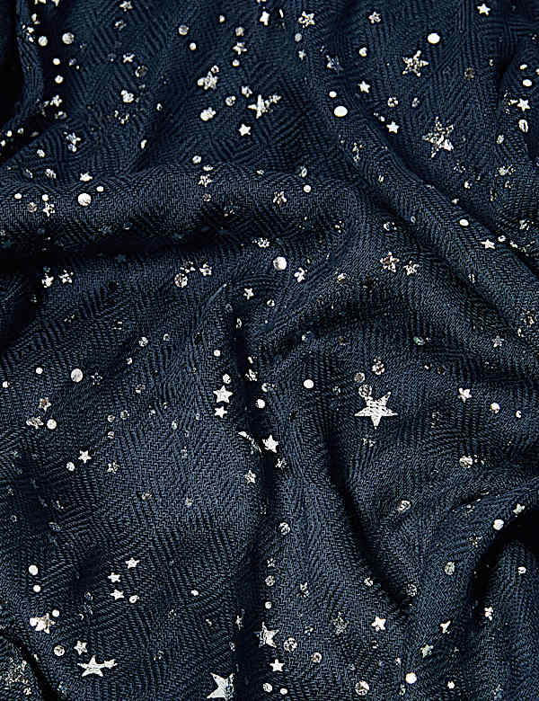Star Foil Printed Scarf