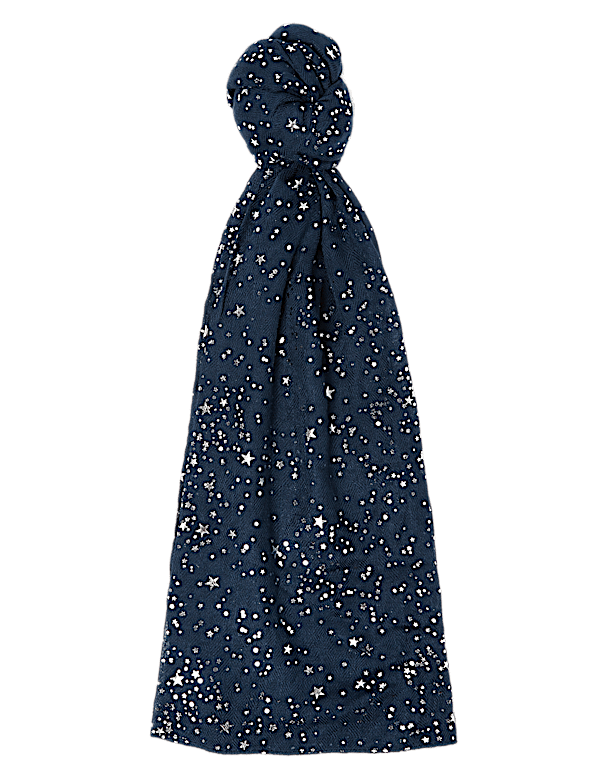 Star Foil Printed Scarf