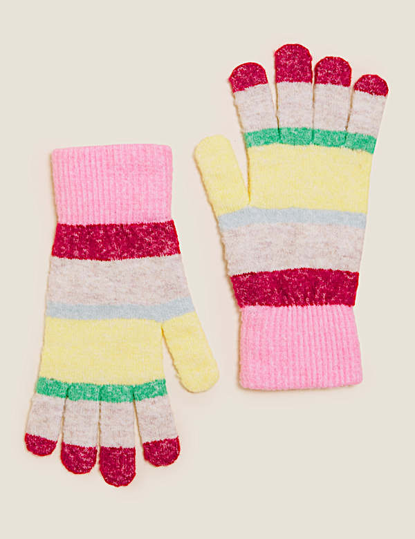Knitted Striped Gloves
