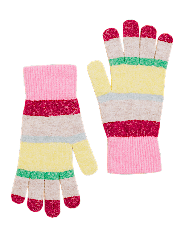 Knitted Striped Gloves