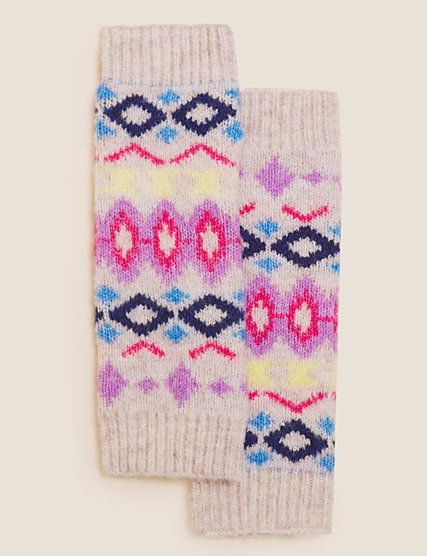 Knitted Fair Isle Handwarmer Gloves