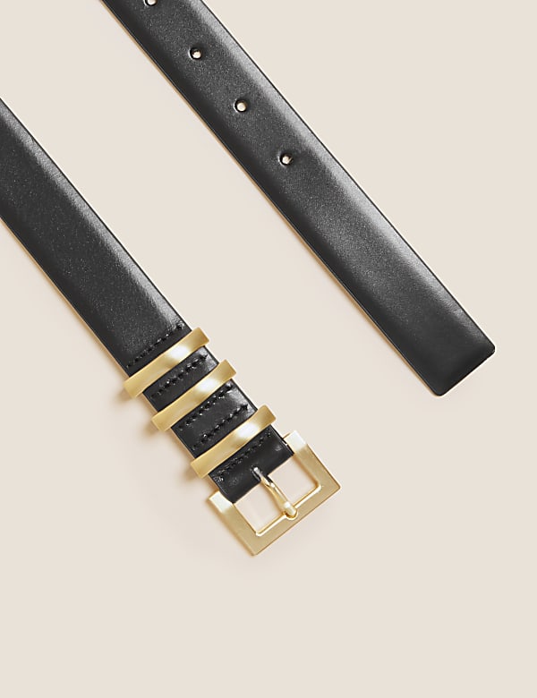Leather Square Buckle Jean Belt