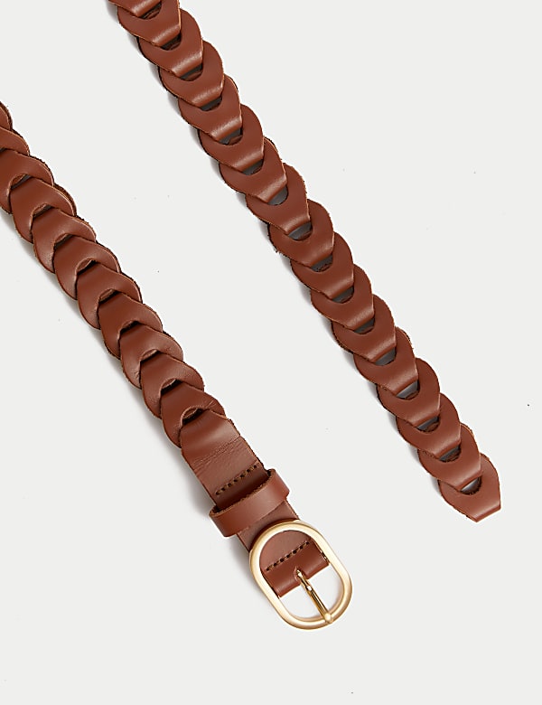 Leather Weave Jean Belt