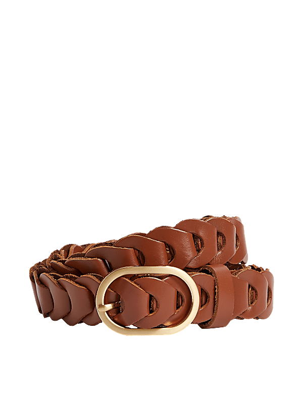 Leather Weave Jean Belt