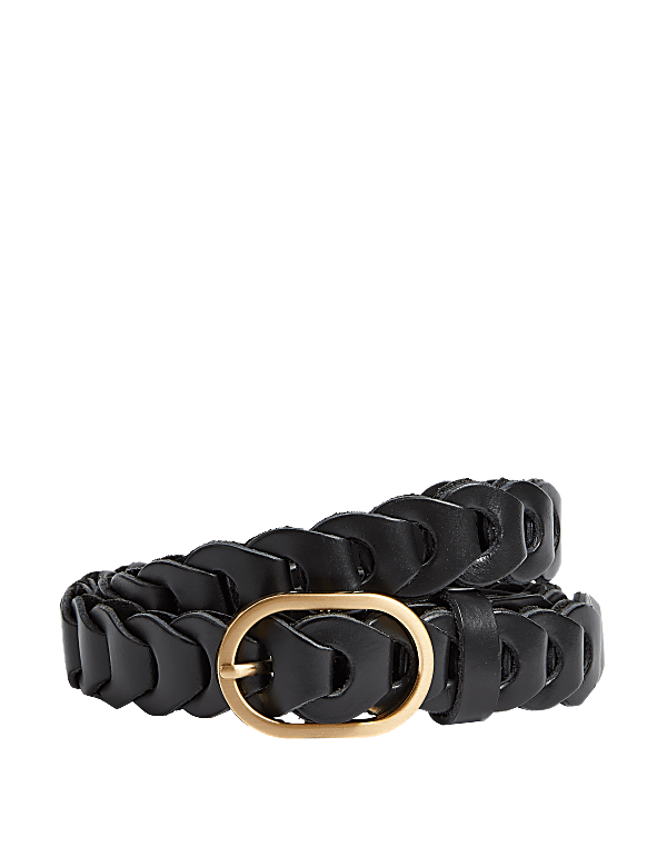 Leather Weave Jean Belt