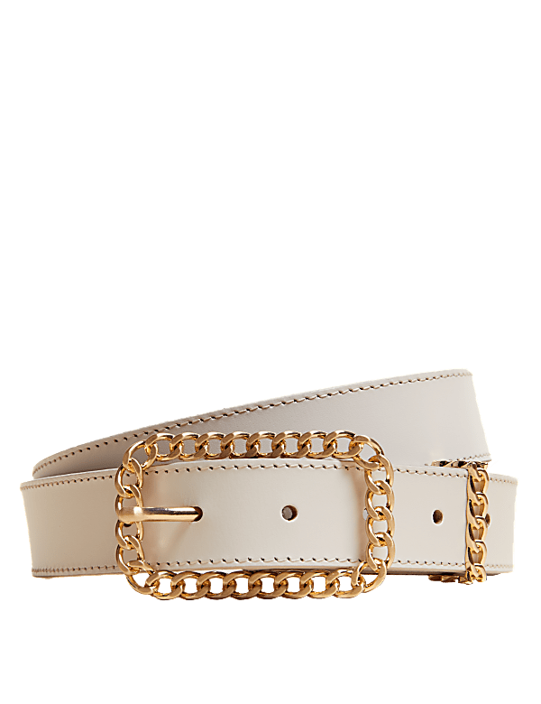 Leather Chain Buckle Jean Belt