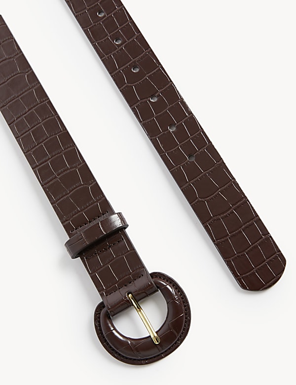 Faux Leather Lizard Effect Jeans Belt