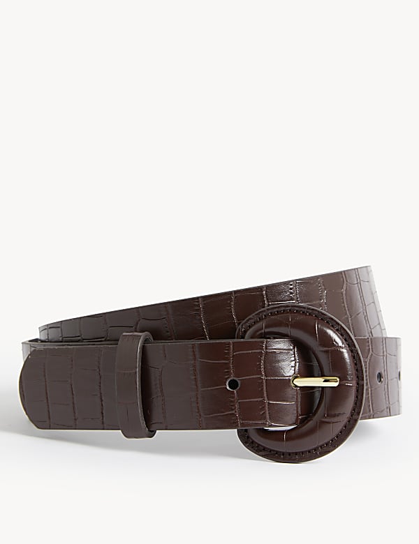 Faux Leather Lizard Effect Jeans Belt
