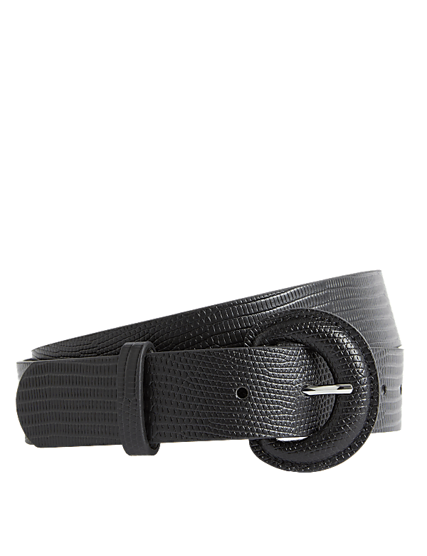 Faux Leather Lizard Effect Jeans Belt